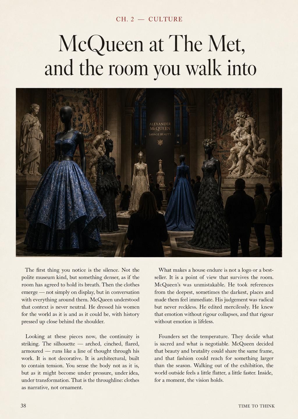 Interior page: Culture — Alexander McQueen dress at The Met